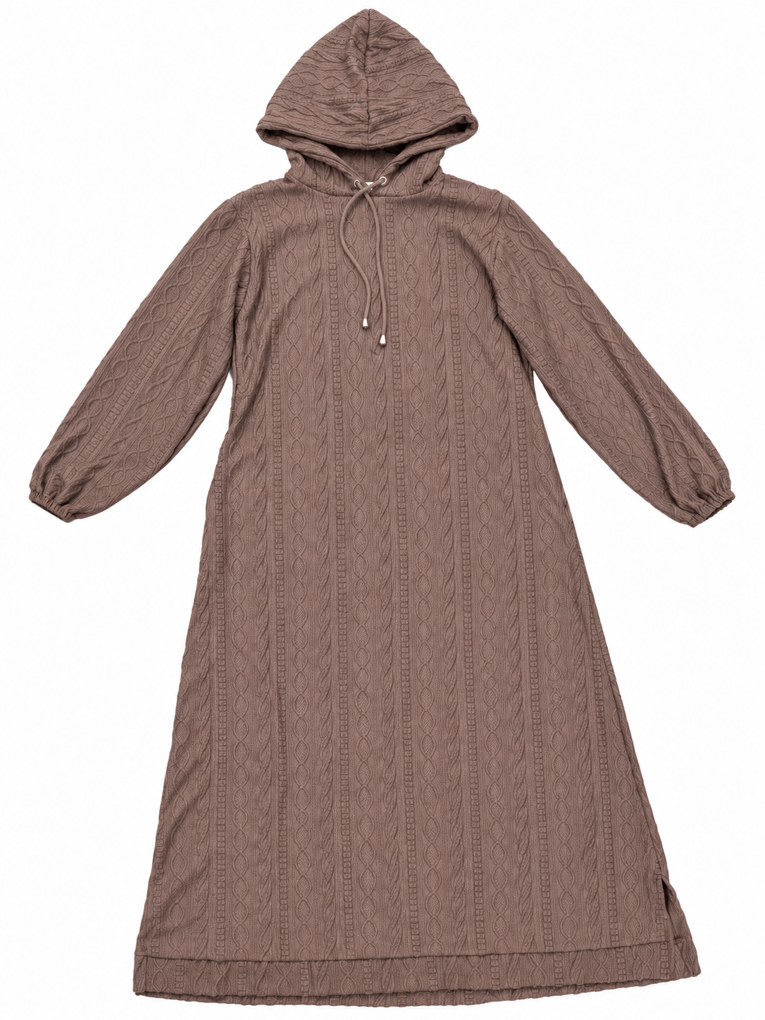 Cosy Heavy Hooded Knitted Maxi Dress By Ziss